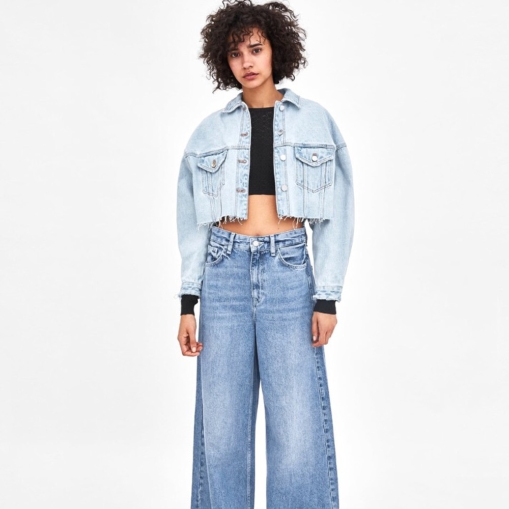 Zara cropped denim jacket